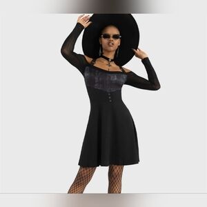 💥3/65$💥 Killstar Black Sheer Sleeve Dress